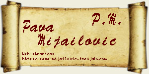 Pava Mijailović vizit kartica